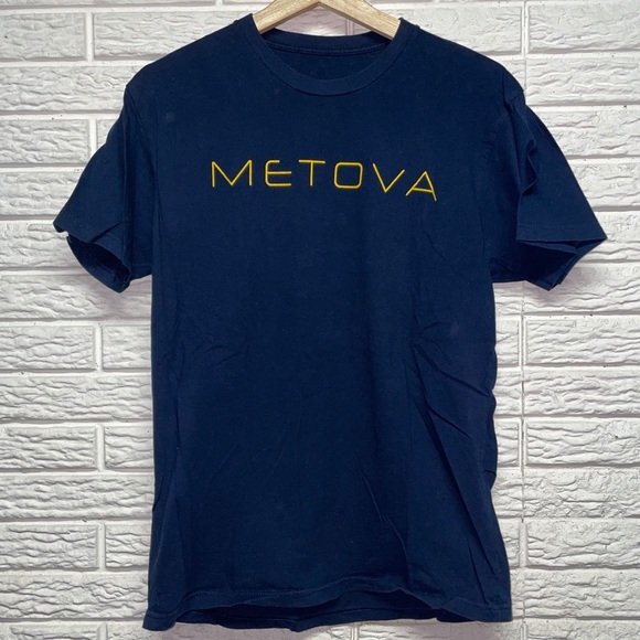 4/$24🦩 NWOT Metova Navy Blue T-Shirt Medium - Picture 1 of 3